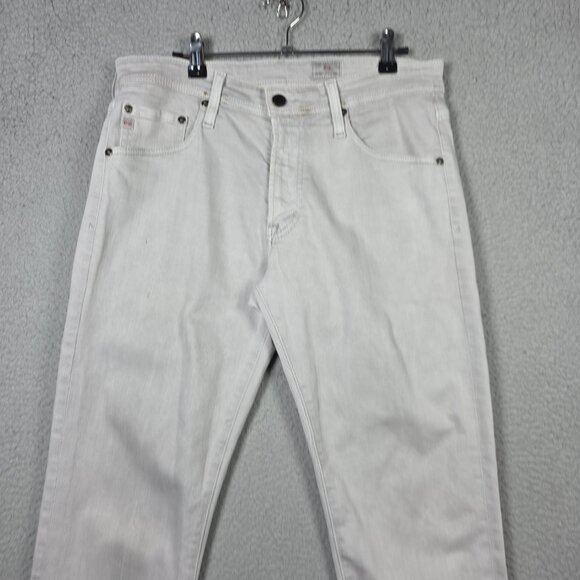 AG Adriano Goldschmeid Jeans Mens Size 31x34 Silver Slim Straight Stretch Denim - Picture 2 of 13
